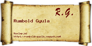Rumbold Gyula névjegykártya