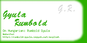 gyula rumbold business card